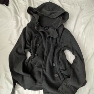 New Look Charcoal Hooded Coat